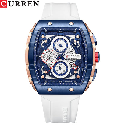 ⌚🔥 CURREN 8442 Men’s Wristwatch — Waterproof 💧 | Chronograph ⏱️ | Date Display 📅 | Premium Silicone Strap 🖤 | Original Sport Style 🏆 | Fashionable & Elegant ✨ | Perfect for Everyday Wear 💪