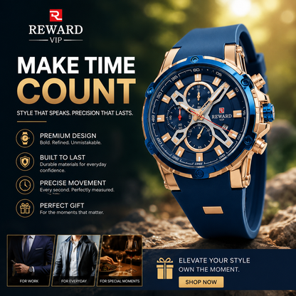 ⌚ REWARD Quartz Sports Watch ✨ Stylish • Luminous • Water Resistant