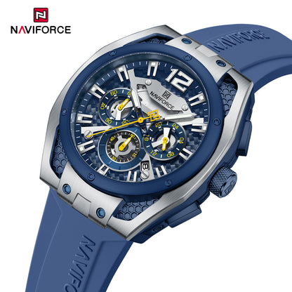 ⌚ NAVIFORCE NF8063 | Luxury Men's Sports Watch 💙 Comfortable Silicone Strap 🔥 Modern & Elegant